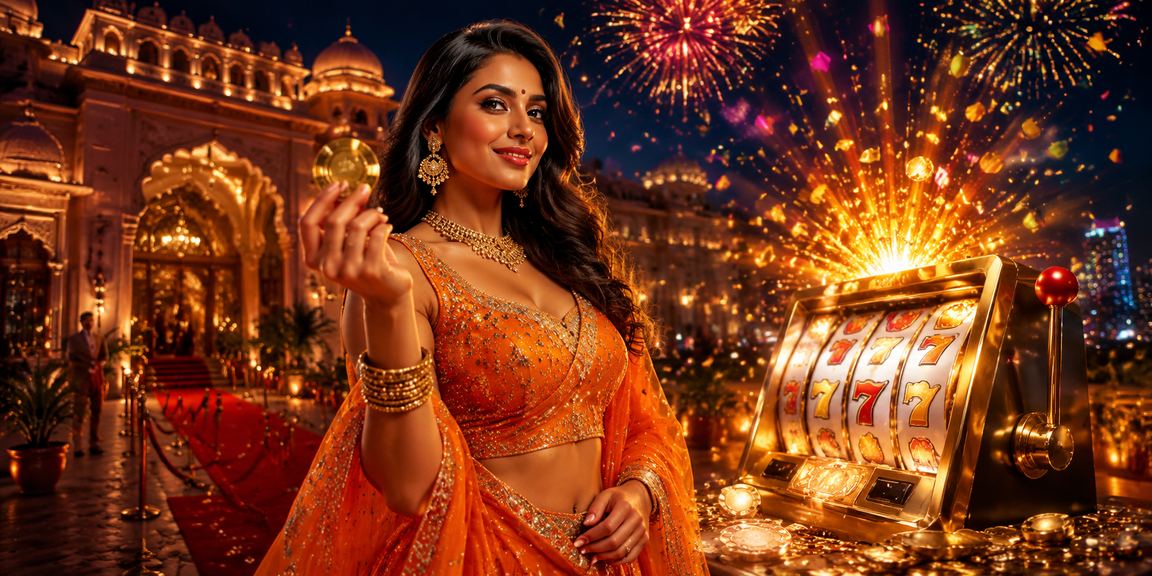 VIP player enjoying slot games in traditional Indian setting